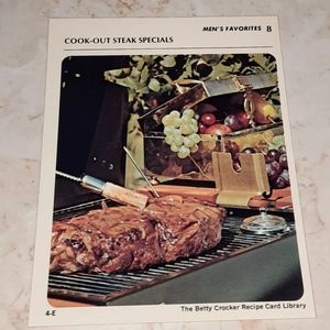 The Betty Crocker Recipe Card Library REPLACEMENT CARD Men's Favorites 1971